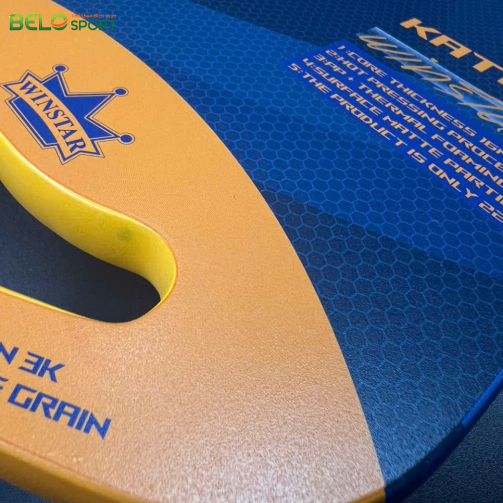 Vợt Pickleball Winstar Katana Carbon Fiber Grain - Màu Cam Xanh