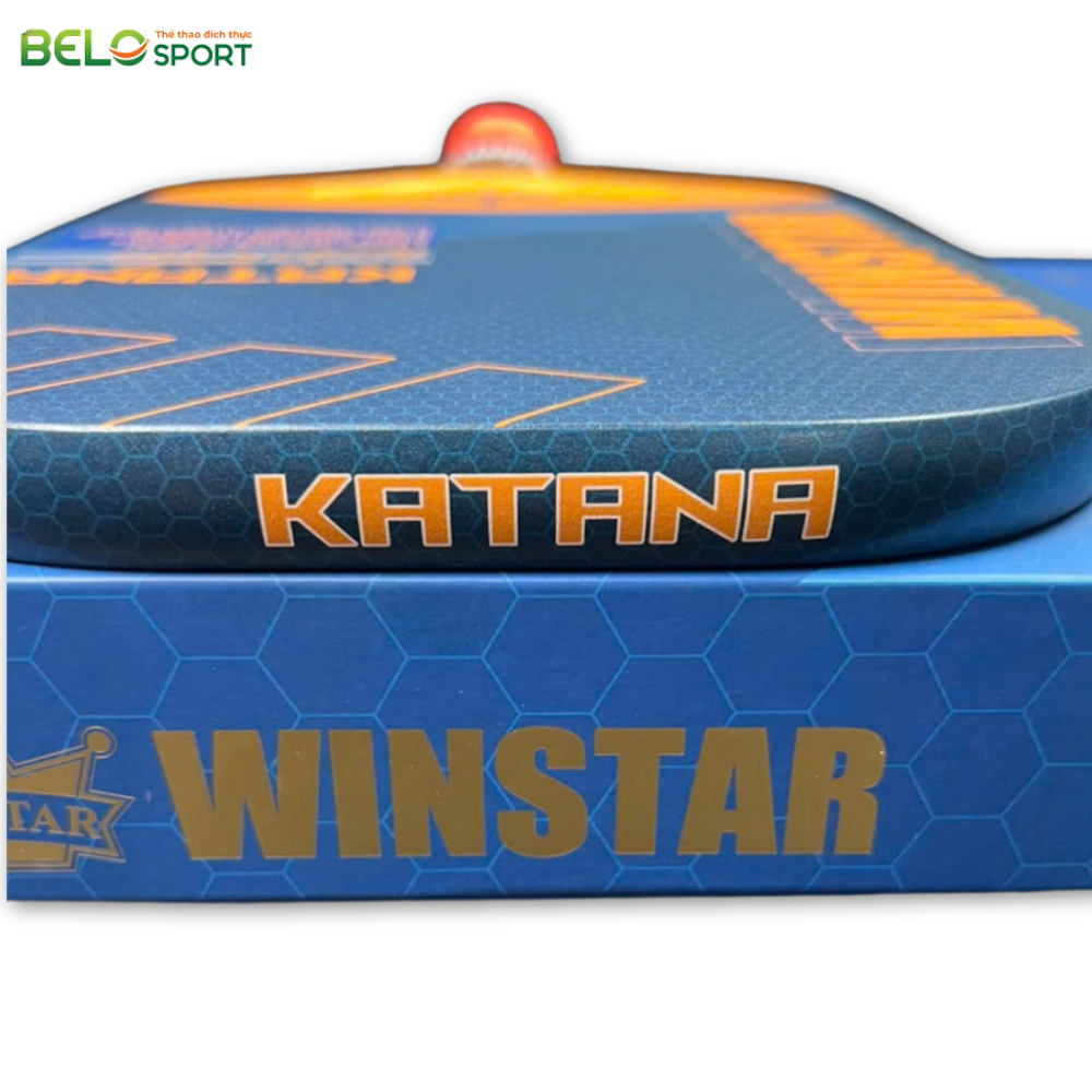 Vợt Pickleball Winstar Katana Carbon Fiber Grain - Màu Cam Xanh