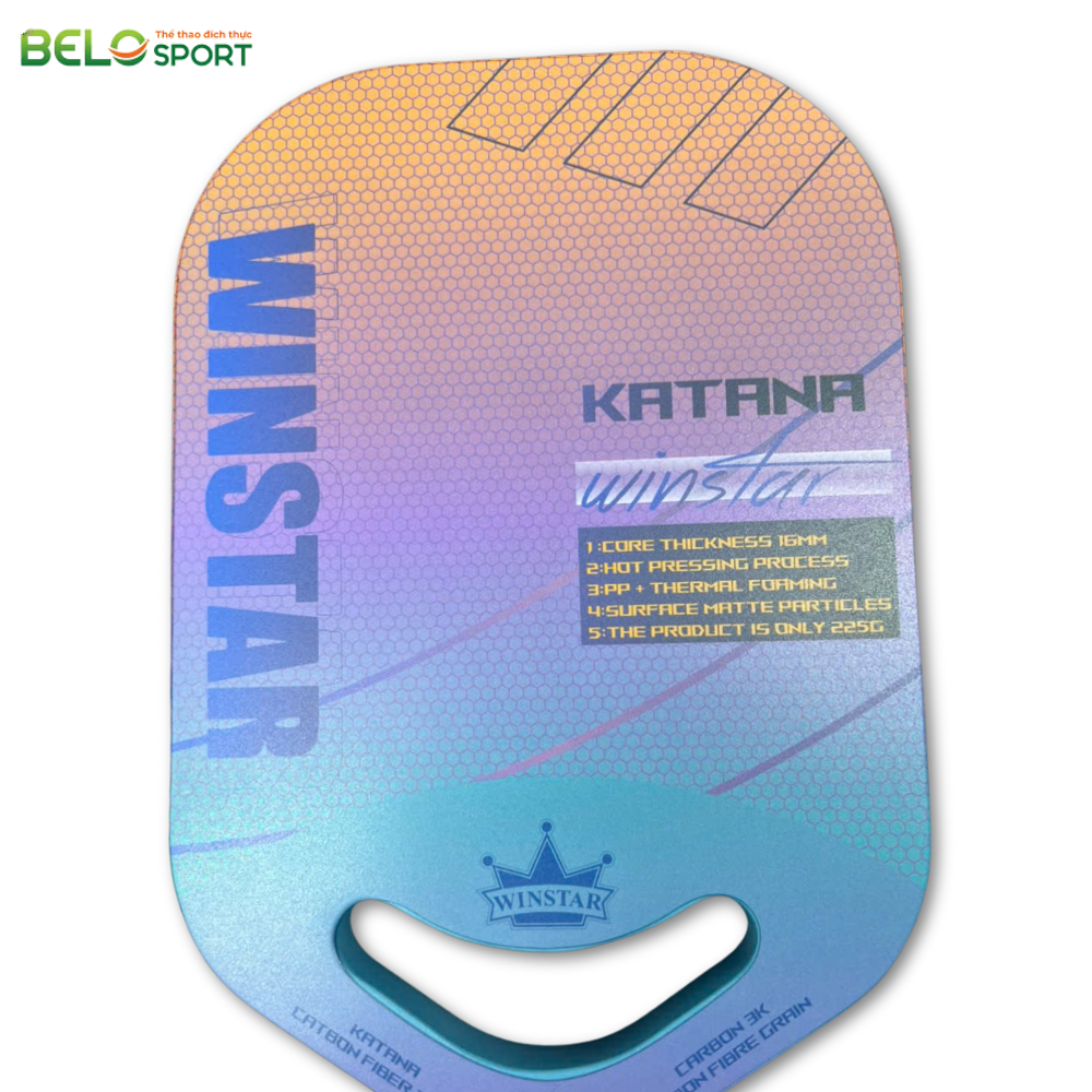 Vợt Pickleball Winstar Katana Carbon Fiber Grain - Màu Tím