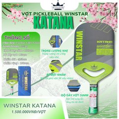 Vợt Pickleball Winstar Katana Carbon Fiber Grain - Màu Xanh Lá