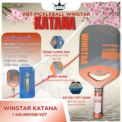 Vợt Pickleball Winstar Katana Carbon Fiber Grain - Màu Cam