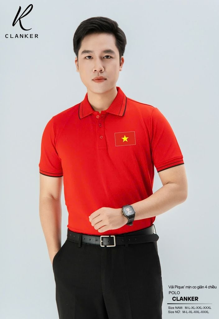 Áo Polo Thể Thao CLANKER Cờ Đỏ Sao Vàng