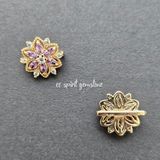  Charm đồng - Charm xâu vòng đôi hoa thược dược 
