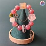  Vòng đá Thạch anh hồng thiết kế - Đóa hồng cuối năm 
