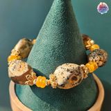  Vòng thiết kế - Vòng Hổ phách trứng cút + mật vàng 