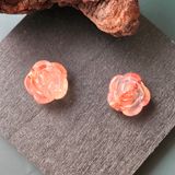  Điêu khắc đá - Hoa hồng thạch anh lửa 