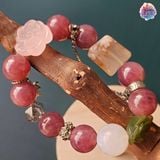  Vòng đá Thạch anh hồng thiết kế - Đóa hồng cuối năm 