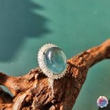  Nhẫn đá Aquamarine xanh biển sâu 