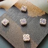  Charm đồng - Charm hộp Cỏ 4 lá tím 