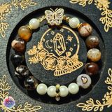  Vòng thiết kế - Brown Sakura Mã não hoa anh đào cà phê 
