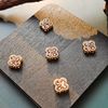 Charm đồng - Charm hộp Cỏ 4 lá tím