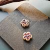 Charm đồng - Charm hộp Hoa mai tím
