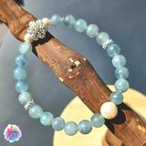  Vòng thiết kế - Aquamarine thủy tinh 