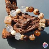  Vòng thiết kế - Brown Sakura Mã não hoa anh đào cà phê 