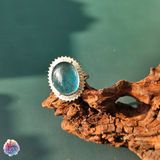  Nhẫn đá Aquamarine xanh biển sâu 