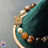  Vòng thiết kế - Brown Sakura Mã não hoa anh đào cà phê 
