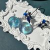 Bông tai Aquamarine - Đồng điếu Bình an