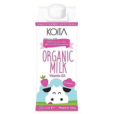  Sữa bò hữu cơ vị dâu ít béo Koita 200ml 