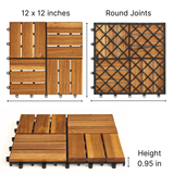  Deck Tile - Checker Pattern - Round Joints 