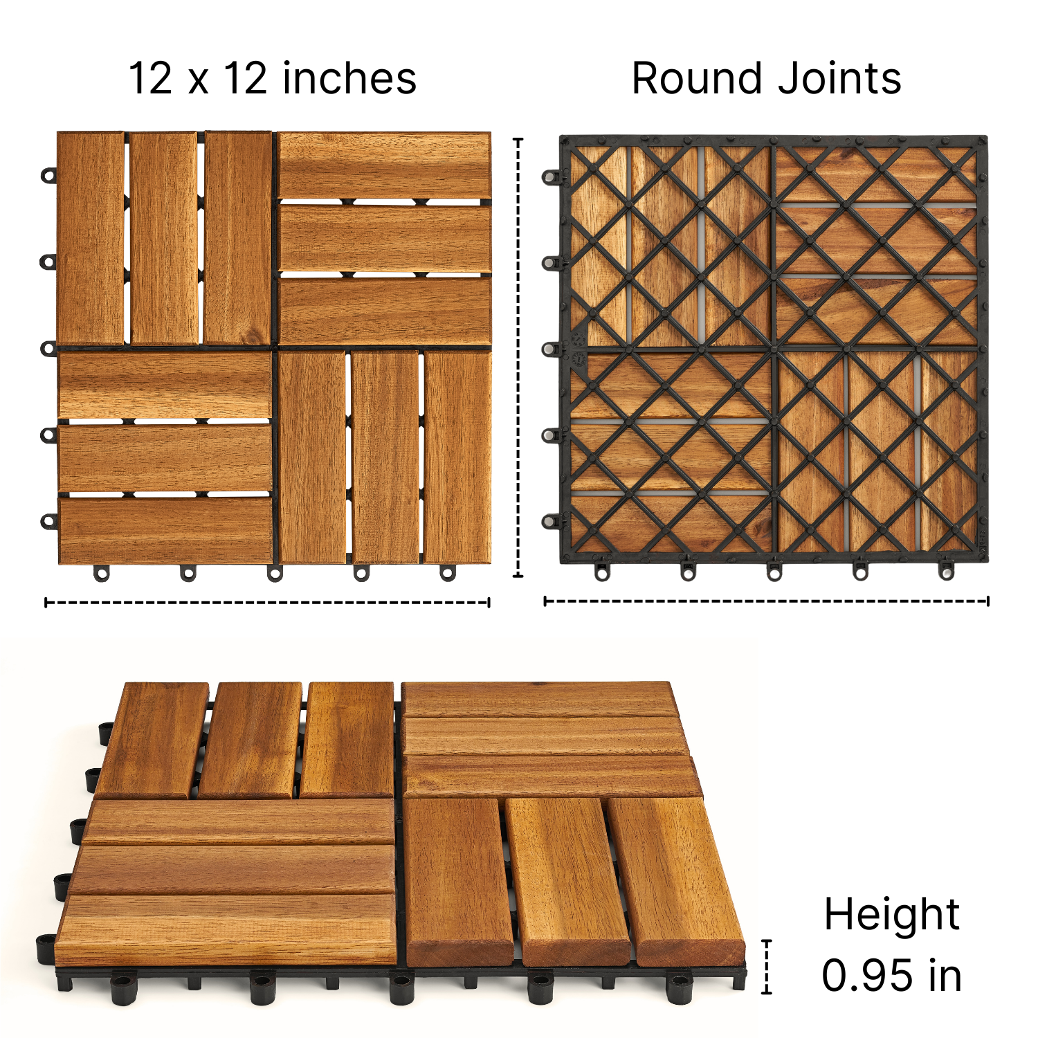  Deck Tile - Checker Pattern - Round Joints 