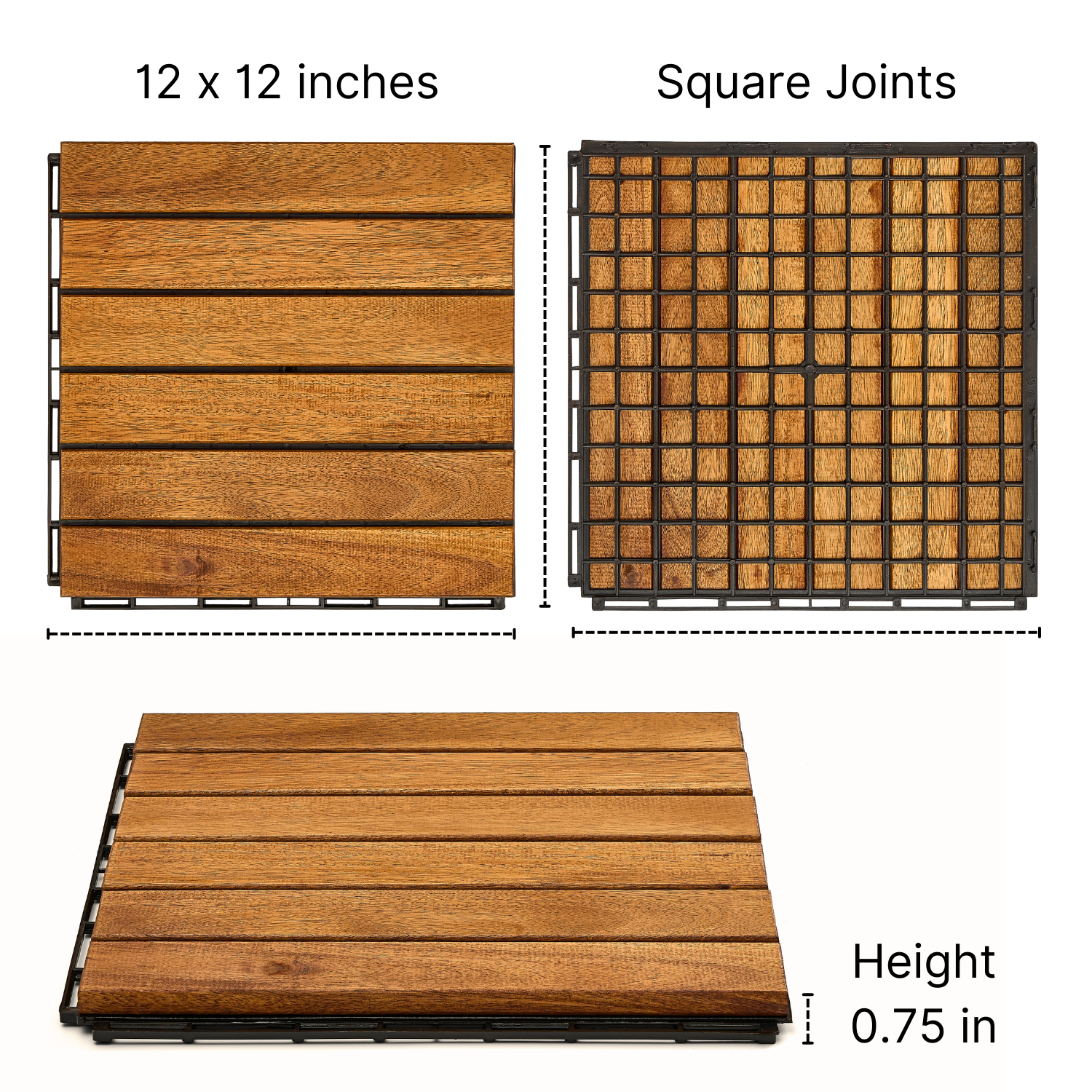  Deck Tile - Striple Pattern - Square Joints 