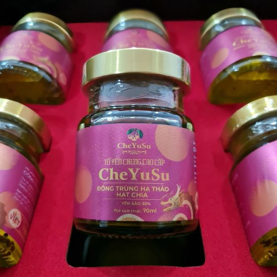 TỔ YẾN CHƯNG CAO CẤP CHEYUSU ĐÔNG TRÙNG HẠ THẢO, HẠT CHIA - CHAI 70ML