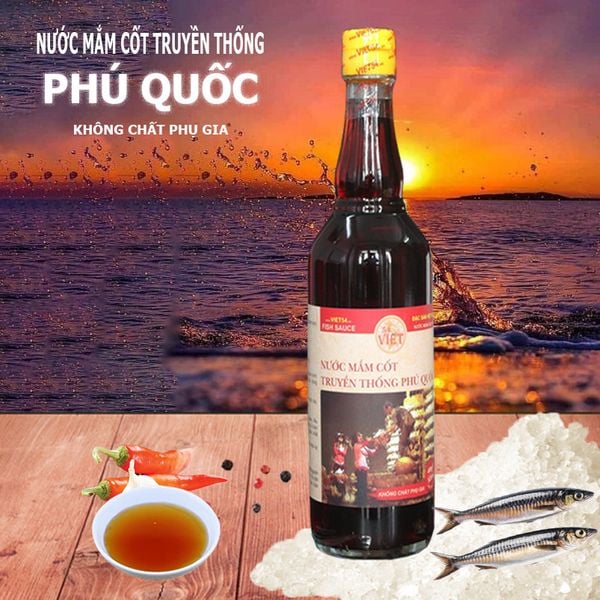 Nước Mắm Cốt Truyền Thống Phú Quốc 40N – Không chất phụ gia - Chai 520ml