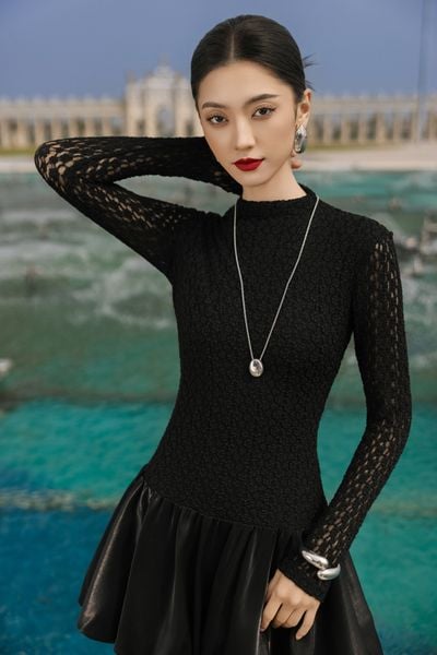  ĐẦM DÀI TAY REN PHỐI CHÂN BOOM 