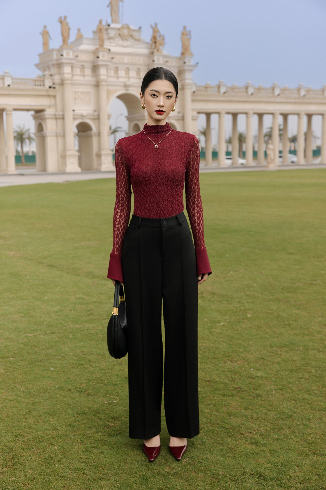  ÁO REN PHỐI MĂNG SÉC TAY 