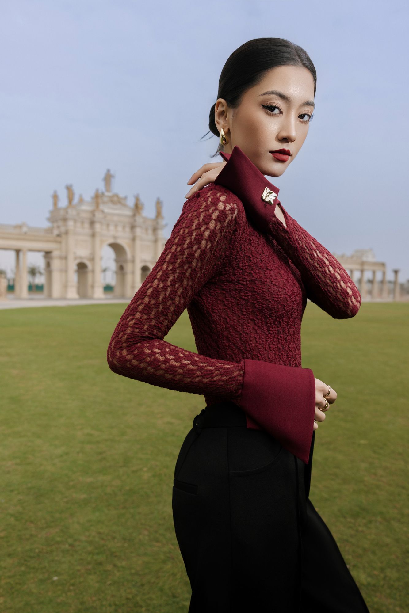  QUẦN XUÔNG ỐNG ĐỨNG MÍ GÂN ĐEN 