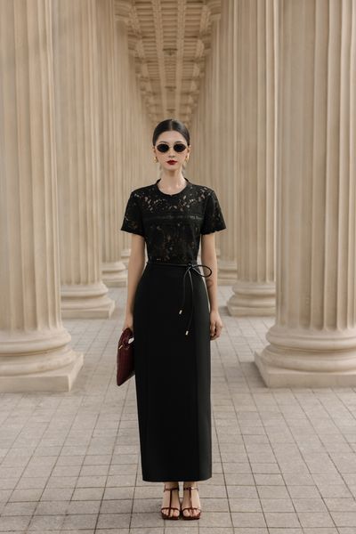  CHÂN VÁY BÚT CHÌ BẤU LY XẺ SAU 