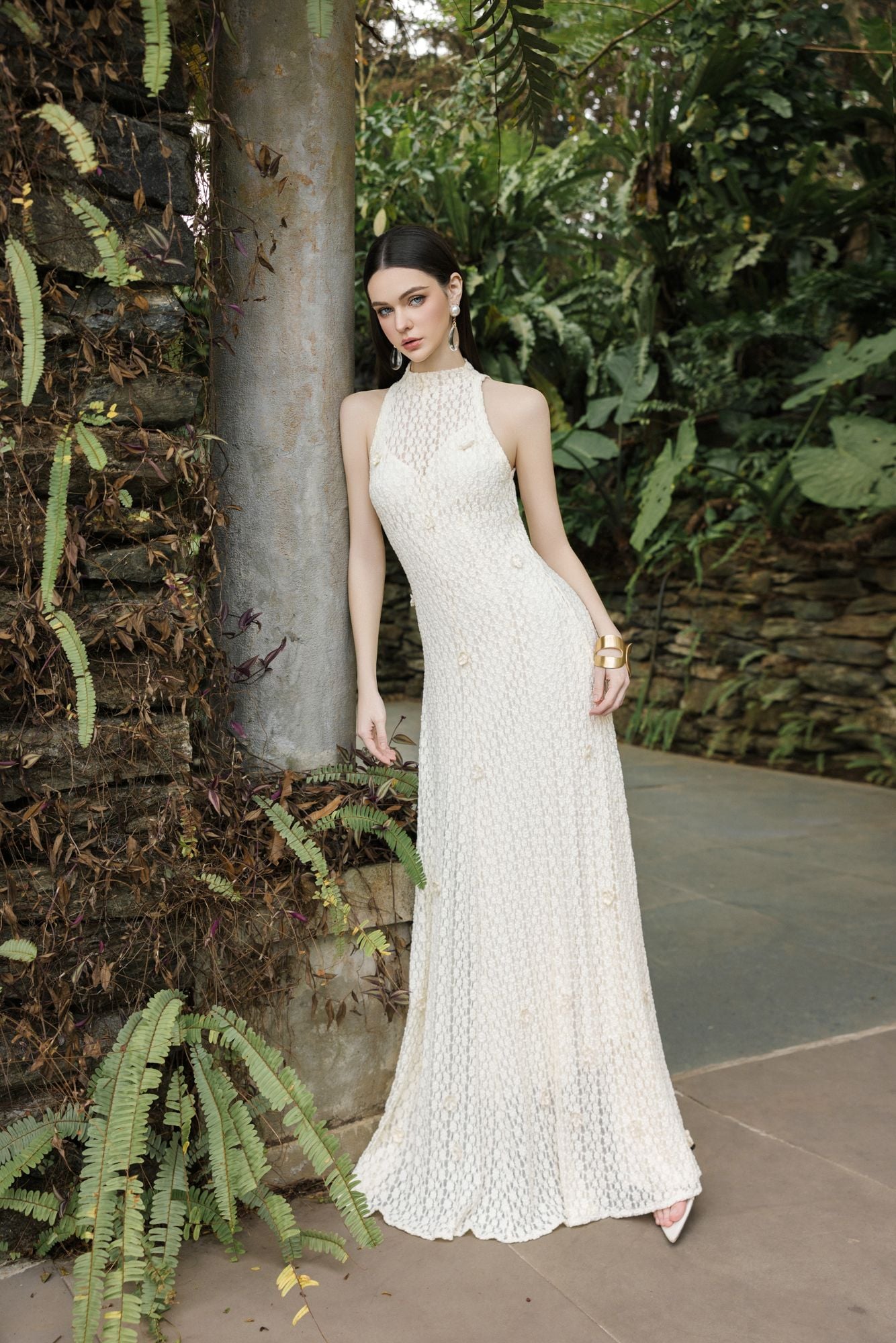  ĐẦM MAXI REN CỔ LEO SÁT NÁCH 