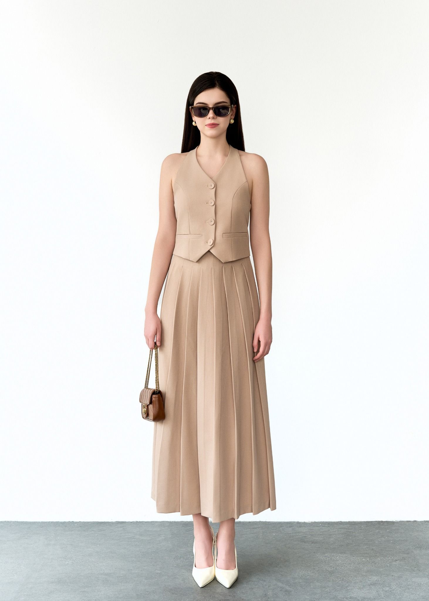  CHÂN VÁY DẬP LY NẮP TÚI SAU 