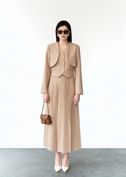  CHÂN VÁY DẬP LY NẮP TÚI SAU 