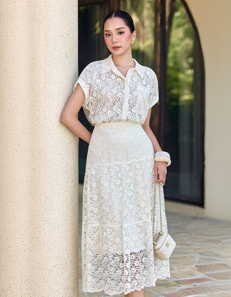  CHÂN VÁY REN XẾP NHÚN 