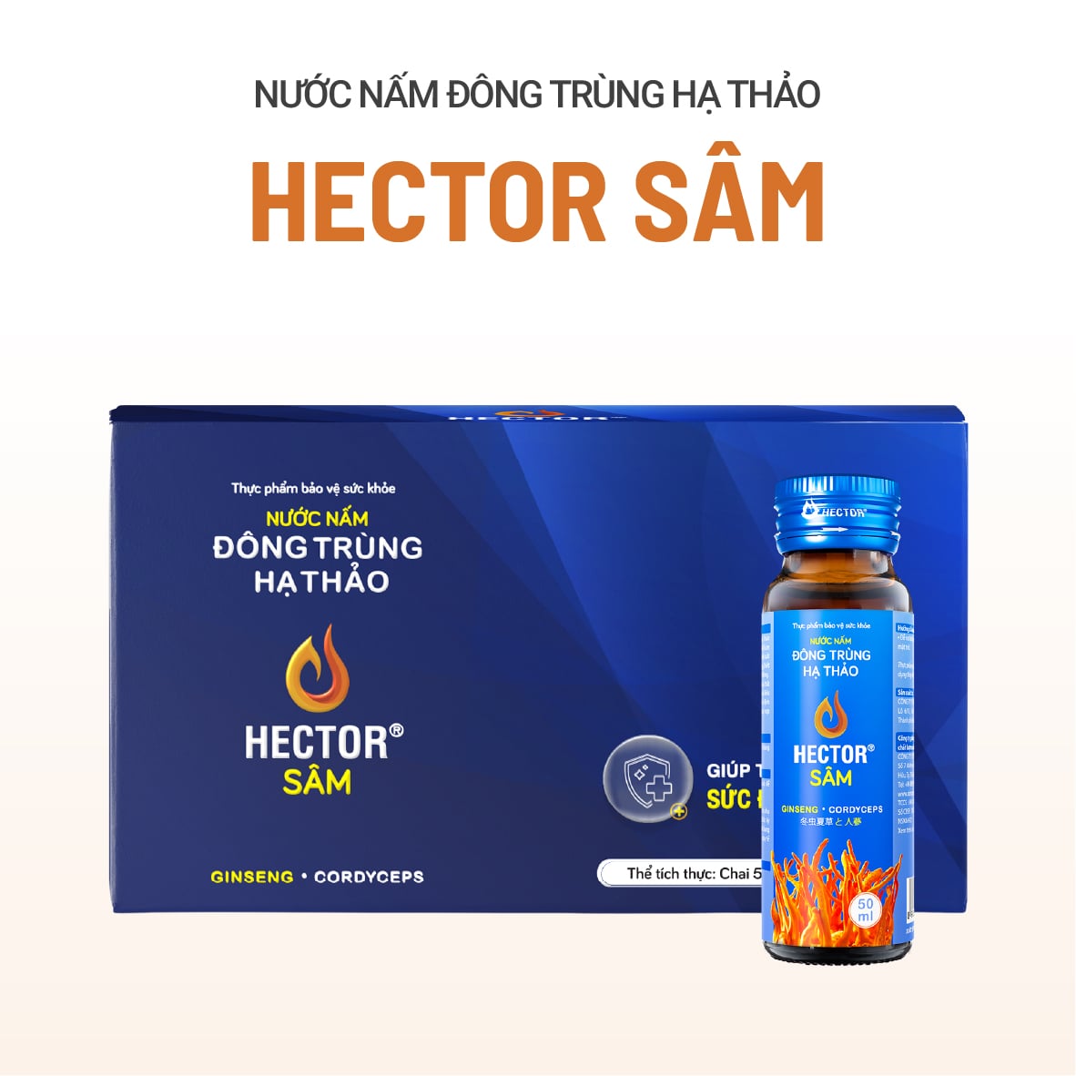 Thực phẩm bảo vệ sức khỏe Nước nấm đông trùng hạ thảo Hector Sâm