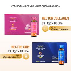 Bộ 2 Hộp Nước Nấm Đông Trùng Hạ Thảo HECTOR Sâm và HECTOR Collagen tăng đề kháng chống lão hóa