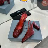 Giày cao gót công sở nữ Prada màu đỏ [SALE]
