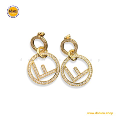 Bông tai Fendi Circle Logo Earrings - Trang sức nữ xuống phố
