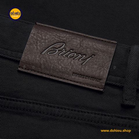 Quần jean nam xuống phố Brioni Stretch Cotton Jeans Black
