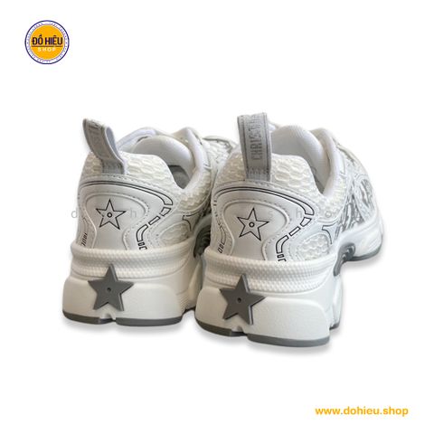 Giày thể thao Dior D- Connect trắng phối hoạ tiết Dior Oblique dành cho nam nữ xuống phố