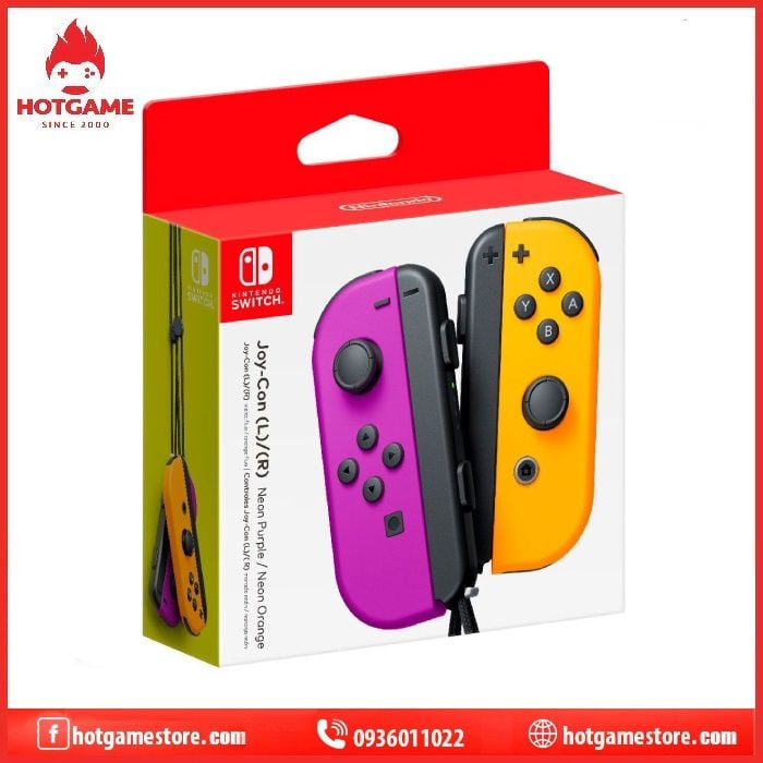 Tay cầm Joy-con màu tím cam