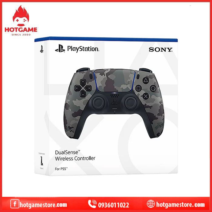 Tay cầm Ps5 Grey Camo ( nhập khẩu )