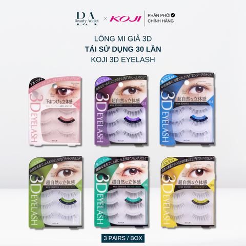 Lông mi giả Koji 3D eyelash (tái sử dụng được 30 lần)