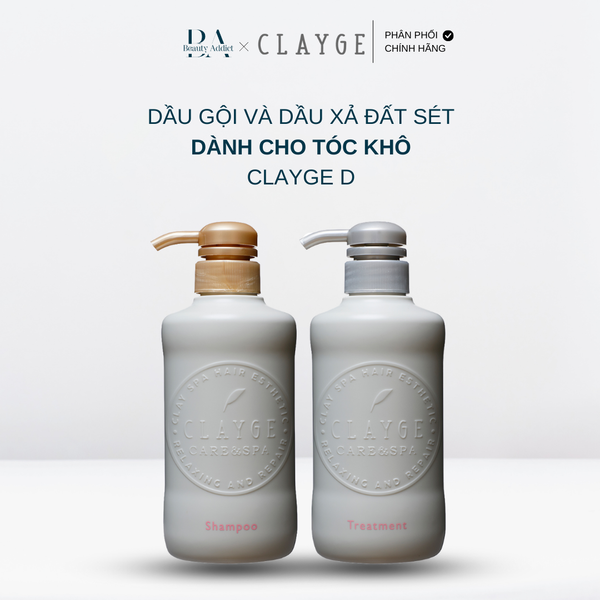 Dầu gội và dầu xả CLAYGE D từ đất sét khoáng tự nhiên
