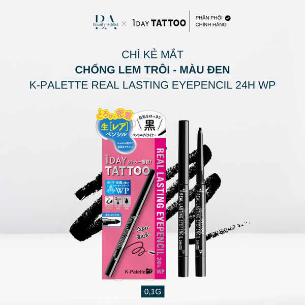 Chì kẻ mắt chống nước K-PALETTE Real Lasting Eyepencil 24h WP