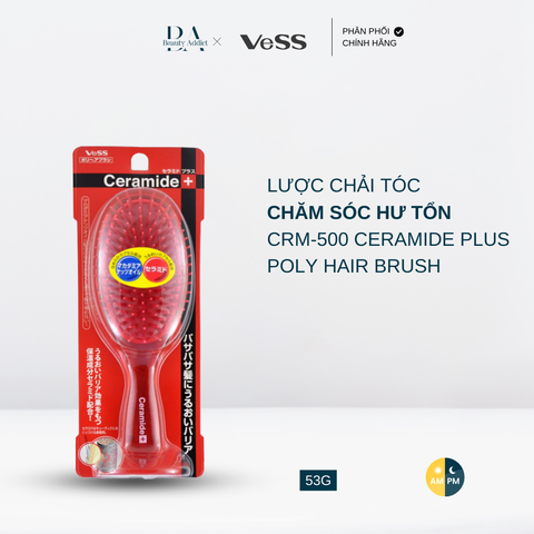 Lược chải dưỡng tóc Vess CRM-500 ceramide plus poly hair brush