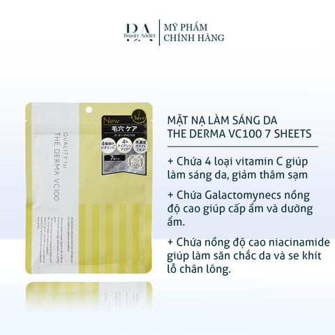 Mặt nạ làm sáng da The Derma VC100 7 Sheets