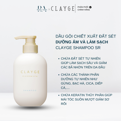 Dầu gội đất sét khoáng tự nhiên CLAYGE Shampoo SR (tóc dầu)