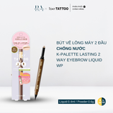 Bút vẽ lông mày 2 đầu chống nước K-Palette Lasting 2Way Eyebrow Liquid WPa